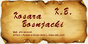 Kosara Bošnjački vizit kartica